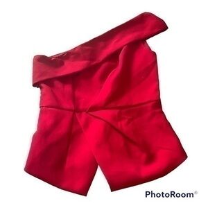 New Mustard Seed Versona red one shoulder tank top blouse